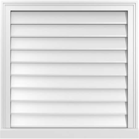 Ekena Millwork Vertical Surface Mount PVC Gable Vent w/ 2"W x 2"H , Brickmould Sill Frame, 28"W x 28"H GVPVE28X2803SN